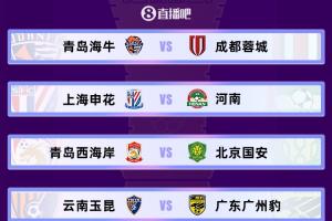 1/4決賽對(duì)陣：申花vs河南 海牛vs蓉城 西海岸vs國(guó)安 廣州豹vs玉昆