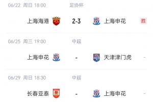 累?。∩昊ㄗ銋f(xié)杯淘汰海港，不到72小時后將在聯(lián)賽主場vs津門虎