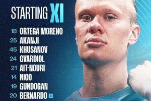 曼城vs艾因首發(fā)：哈蘭德、埃切維里先發(fā)，胡桑諾夫出戰(zhàn)，努里首秀