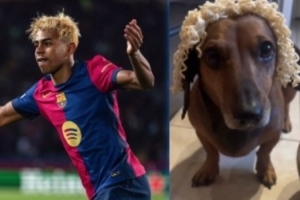 ??火遍外網(wǎng)！亞馬爾金色發(fā)型遭網(wǎng)友惡搞，洗腦音樂+狗頭放泡面