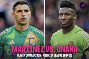 上賽季英超大馬丁與奧納納數據：前者撲救成功率68.3%，后者66.9%