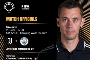 世俱杯27日比賽裁判:蒂爾潘吹尤文曼城 馬寧皇馬薩爾茨堡第四官員