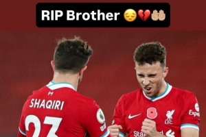 沙奇里悼念若塔：安息吧，我的兄弟，??????