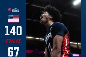 后年?duì)钤鬅崴雇锌怂故狼噘愞Z3雙7搶斷 美國狂勝73分+全隊(duì)31搶斷