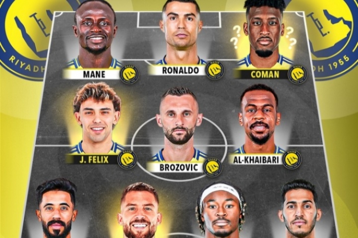 和新月碰一碰！勝利新賽季首發(fā)：C羅+馬內(nèi)+科曼+菲利克斯+伊尼戈