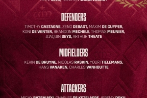 比利時(shí)9月份世預(yù)賽大名單：庫(kù)爾圖瓦、德布勞內(nèi)、多庫(kù)領(lǐng)銜