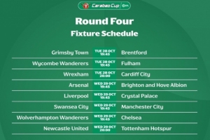 聯(lián)賽杯第4輪：阿森納vs布萊頓、利物浦vs水晶宮10月30日3:45進(jìn)行