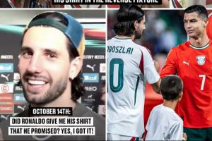 圓夢??索博賽后拿到偶像C羅球衣，上次找C羅換球衣時被告知沒了