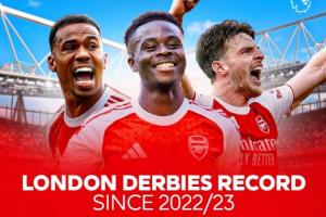 倫敦之王？自22/23賽季槍手倫敦德比87分?jǐn)鄬宇I(lǐng)先，切爾西66分第2