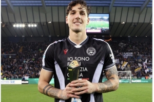 打進(jìn)制勝球！扎尼奧洛當(dāng)選烏迪內(nèi)斯vs亞特蘭大全場比賽最佳球員