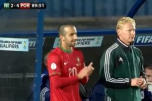 只大9天??13年世預(yù)賽，曼聯(lián)主帥阿莫林曾在第89分鐘替換C羅登場