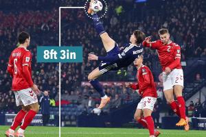 驚天倒鉤！麥克托米奈倒鉤高度2.53米，比當(dāng)年C羅還高了15厘米