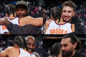 對火箭是真愛！今天狄龍與阿門/申京/伊森等火箭球員挨個(gè)擁抱