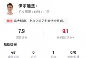 替補(bǔ)策動(dòng)3球！伊爾迪茲本場(chǎng)1助攻+2造良機(jī) 4射3正+8過(guò)人5成功