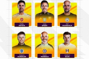 英超11月最佳主帥候選：阿爾特塔、瓜迪奧拉、馬雷斯卡在列