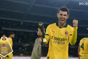 替補(bǔ)登場(chǎng)梅開二度！官方：普利西奇當(dāng)選都靈2-3米蘭全場(chǎng)最佳球員