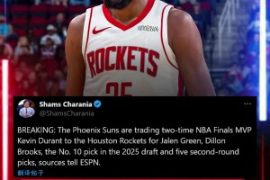 突發(fā)??Shams：杜蘭特前往火箭！換格林狄龍10號(hào)簽5次輪