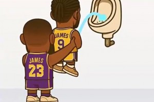 笑死！用尿尿來演繹NBA球星的球風(fēng)：老詹抱著布朗尼尿??