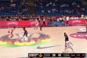 去年U19，王俊杰面對美國隊，10投6中表現(xiàn)驚艷，可惜傷退