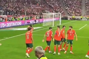 坎塞洛挑釁匈牙利球迷！C羅看到后阻止并向球迷道歉??